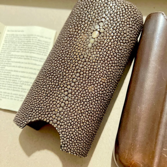 IL Bussetto stingray/lambskin Leather CIGAR CASE FOR 2 (Rare) - Picture 8 of 10